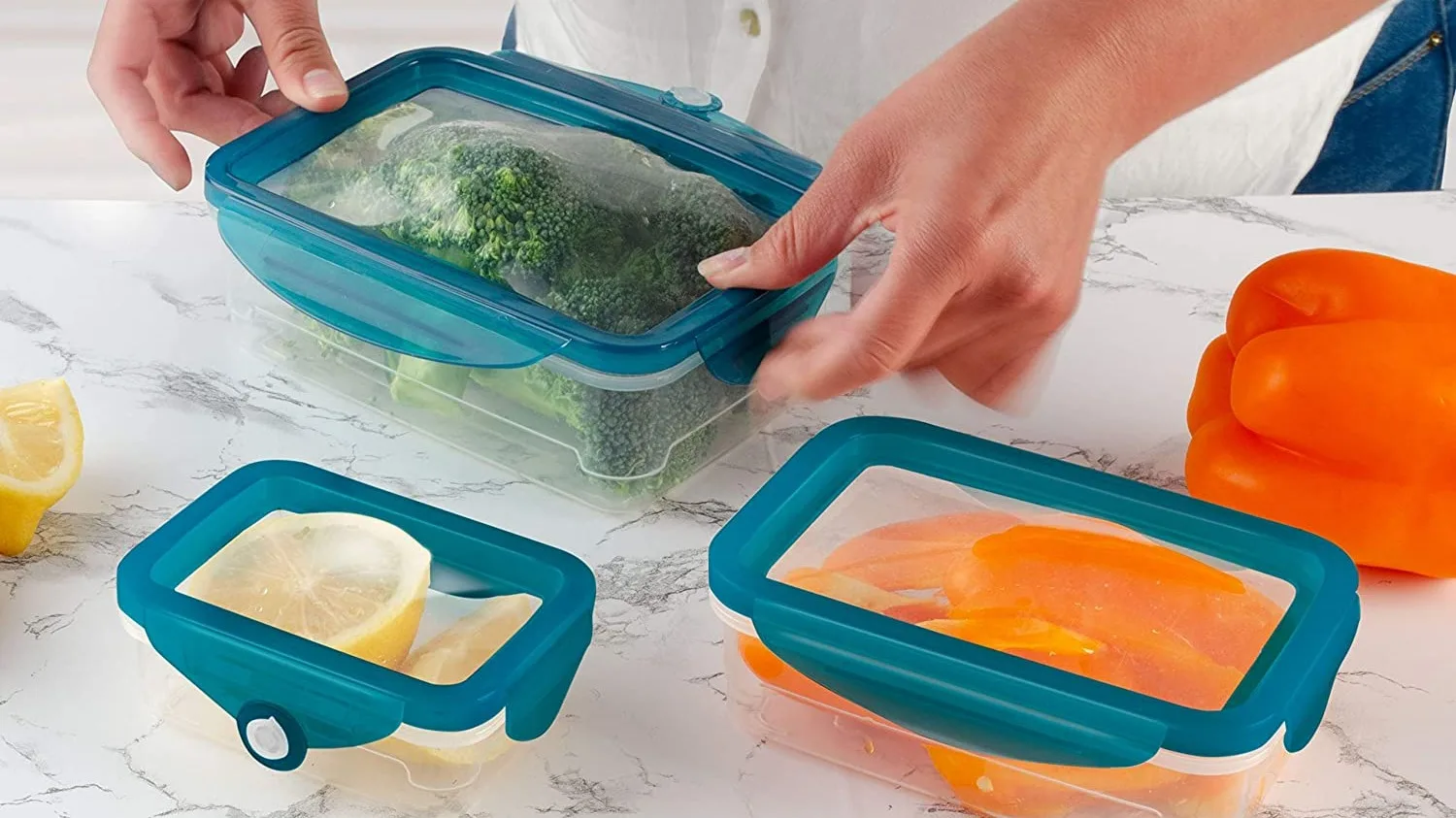 Stretch And Fresh Leak-proof Food Container Set Stackable Bpa-free ...