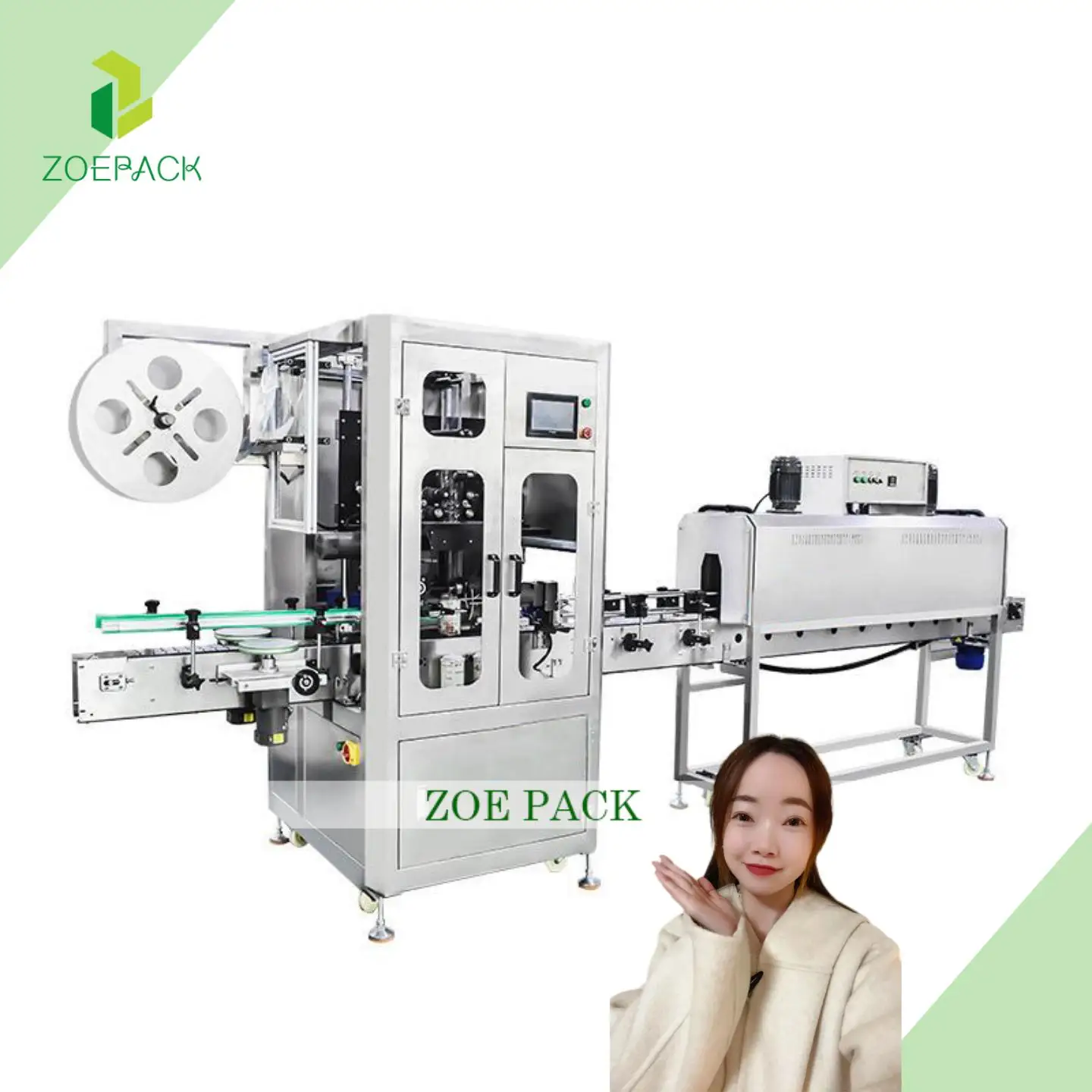 Automatic  Round Plastic Bottle PET PVC Heat Shrink Steam Tunnel Sleeve Labeling Machine for Water Juice Packaging