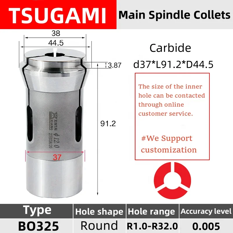 Stuka Collet for Tsugami BO325 Swiss Type Lathe Chuck - Precision