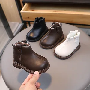 Children Girls Korean British Style Winter Autumn Soft Bottom Anti-slip Kids Girl Ankle Boots