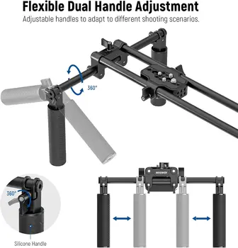 NEEWER Universal Shoulder Rig Kit, 16"/40cm Extended 15mm Rod Support System Camera Stabilizer for DSLR Camcorder for detail image