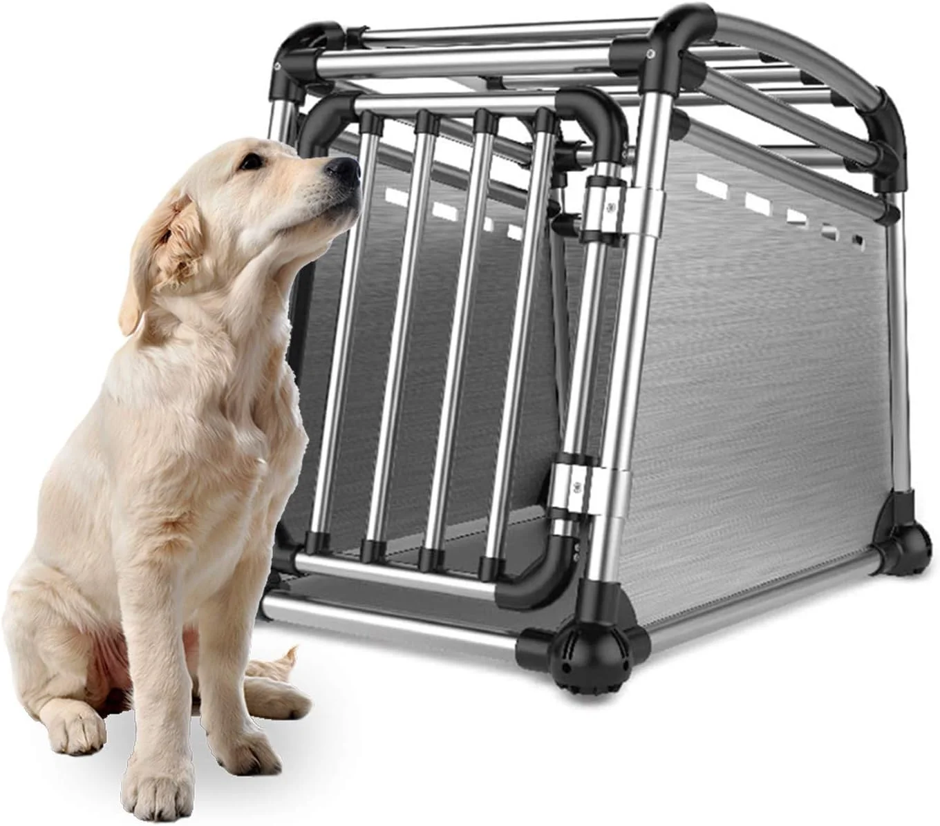 AFP Two Size Large Storage Collapsible Lightweight Dog Aluminium Travel Crate Transport Box Cage Pet Travel Carrier for Outdoor