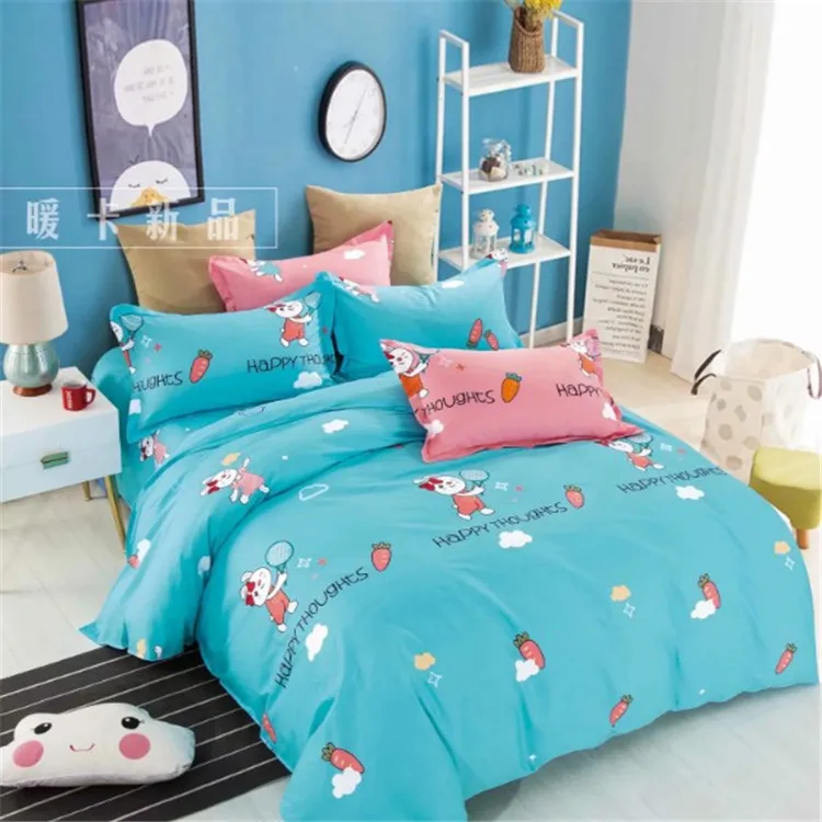 Top Quality Luxury 3d Printing Design Baby 4pcs Bedding Sets Microfiber Bedsheet Comforter Set for Kids