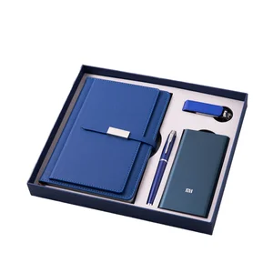 Business Professional Leather Portfolio and Desk Organizer 100-Page A5 Size with Thermal Loose-Leaf Spiral Binding Pen Gift