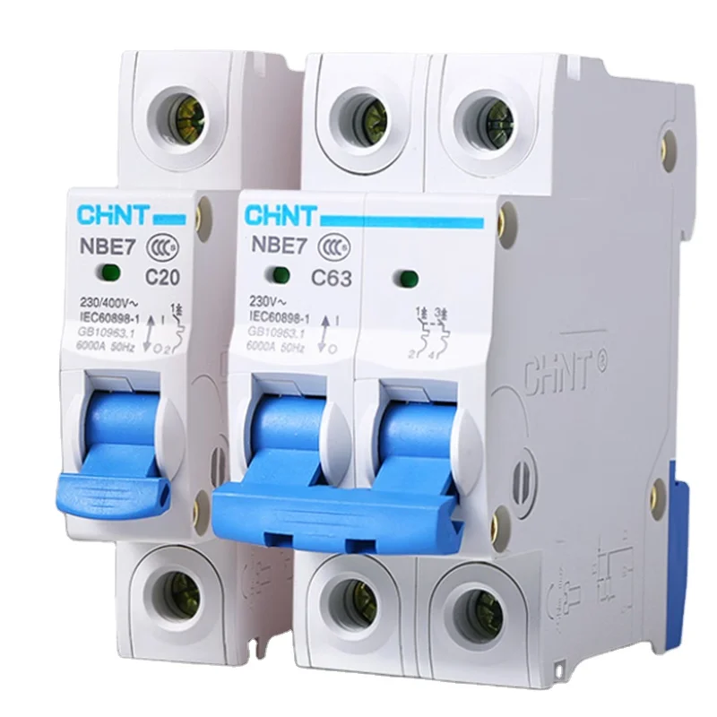 Chint Original NB7 Miniature Circuit Breaker 6A 10A 16A 20A 25A 32A 40A 50A 63A B C D Type 1P 2P 3P 4P 6KA Chint NB7 MCB