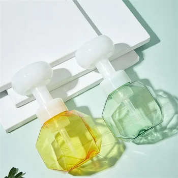 300ML Unique Flower Shape PETG Plastic Colorful Foam Soap Pump Foaming Hand Wash Bottle Wholesale