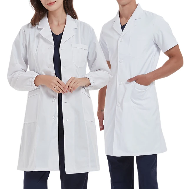Professional Lab Coat Hospital Uniforms Custom Long Sleeve Medical Uniform Lab Coat Clinic Doctors N