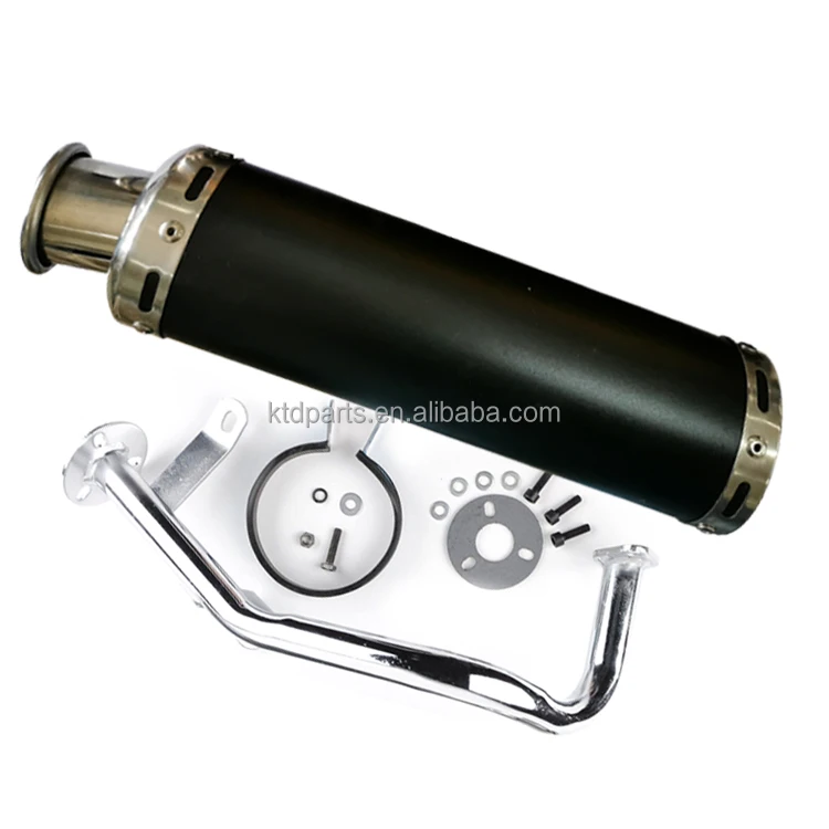 Глушитель выхлопной трубы KTD GY6 серебристый глушитель для скутера мопеда мотоцикла 50 куб.