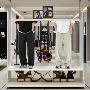 OEM & ODM ProductionHigh-End Men's Ice Silk Pants Lightweight Elastic Waist Loose Straight