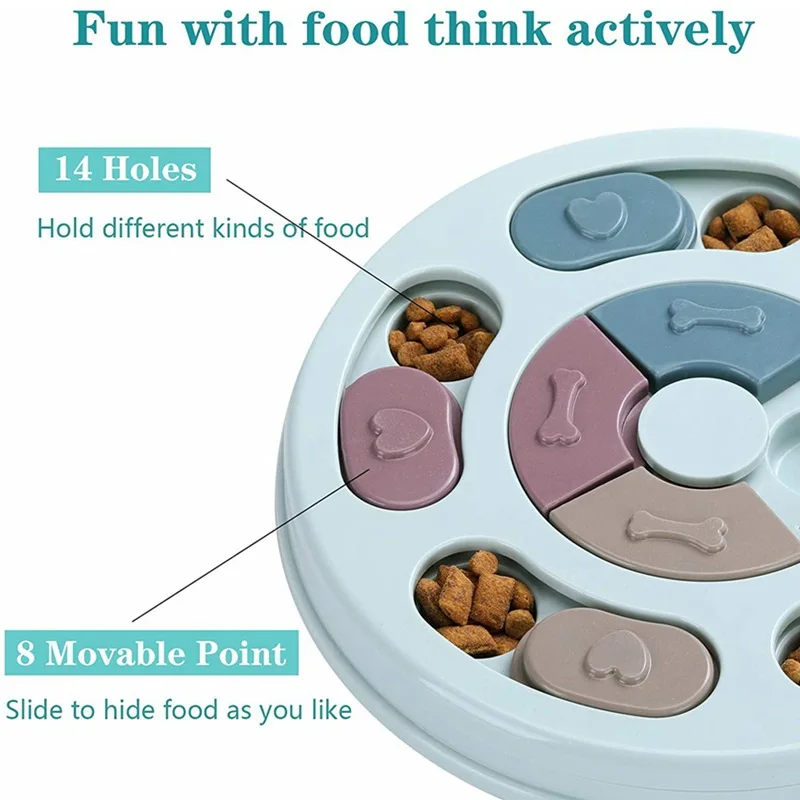 Pet Interactive Food Bowl Slow Feeder Puzzle Interactive Slow Pet Feeder Dog Training Treat Dispensing Feeder factory