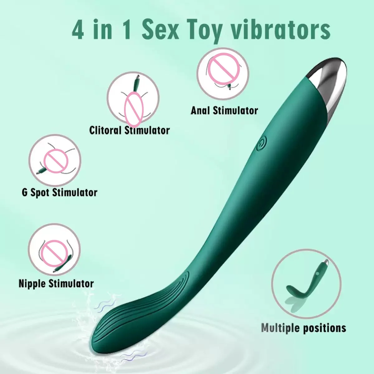 Amoura clitoral and G-spot wand vibrator in red and green colors