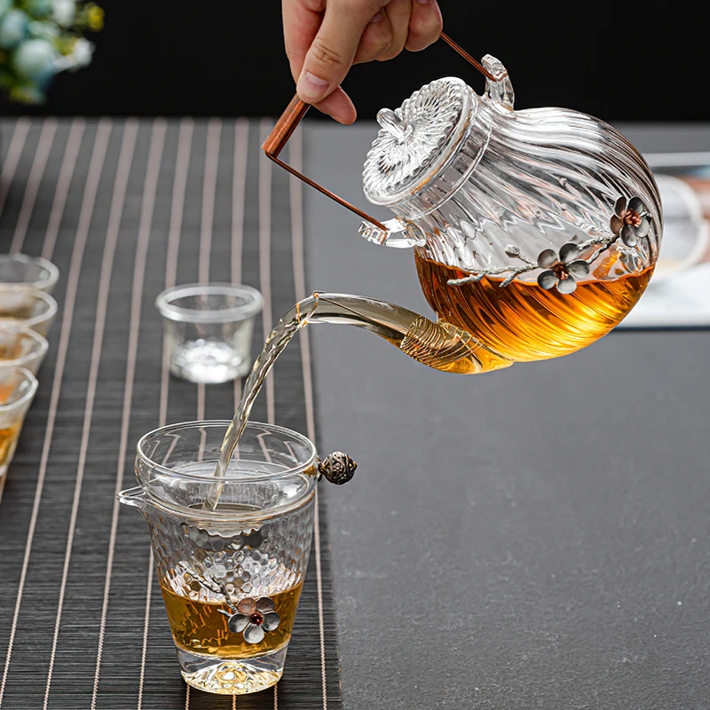 Exquisite Chinese Teapot and Cup Set - 725 Ml Glass Tea Set