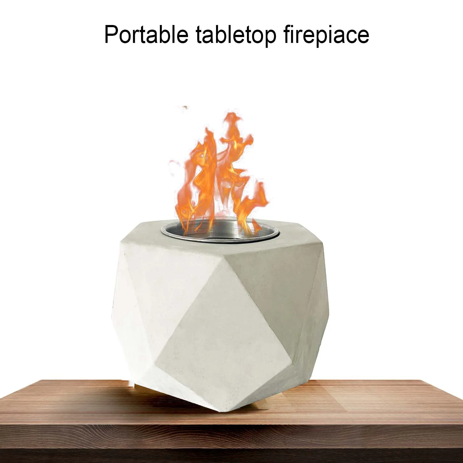 Cement Fireplace Light Grey Geometric Table Top Fire Bowl Buy Cement Tabletop Fireplace