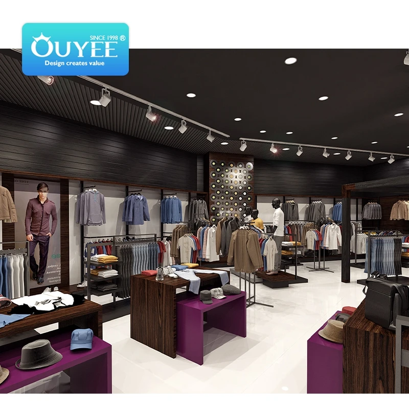 Loja de varejo de Exibição de Roupas Loja de Moda Masculina Homens Loja de  Roupas de Design de Interiores Idéias de Decoração