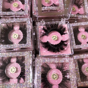 Fluffy 100% Real Mink Lashes Private label Eyelashes Mink Lashes3d Mink 25mm Eyelashes Custom Eyelash Packaging