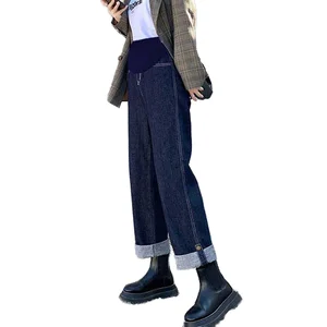 Pregnant Women Oversized Jeans Spring and Winter Loose Wide-leg Pants