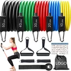 Anti Snap 11Pcs Resistance Bands With Cloth Sleeves Latex Band Set 11Pc Exercise Tube