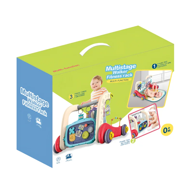 Factory Multifunction 3 In 1 Baby Music Walker Educational Learning Toys Trolley Play Mats Push