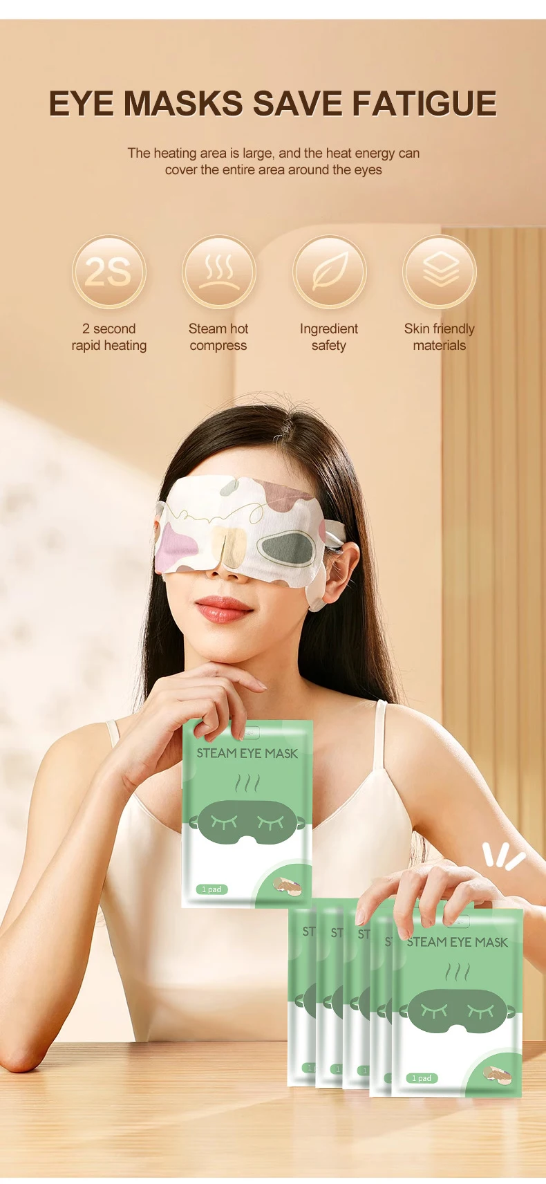 Steam Eye Mask for Migraine Relief With Adjustable Strap and Lavender Aromatherapy Hot Sale