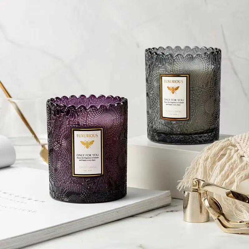 Customizable Logo Pattern Empty Candle Jars For Making Candle Vessels