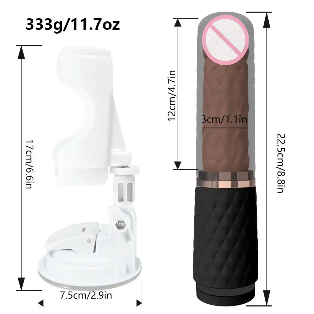 Heating Vibration Telescoping Silicone Thrusting Dildo Machines Remote