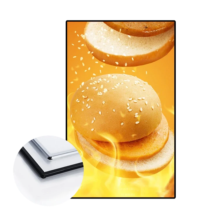 75*120CM Ultra-thin LED Light Box Restaurant Menu Board Temper Glass Led Tempered Film Aluminum Alloy Frame