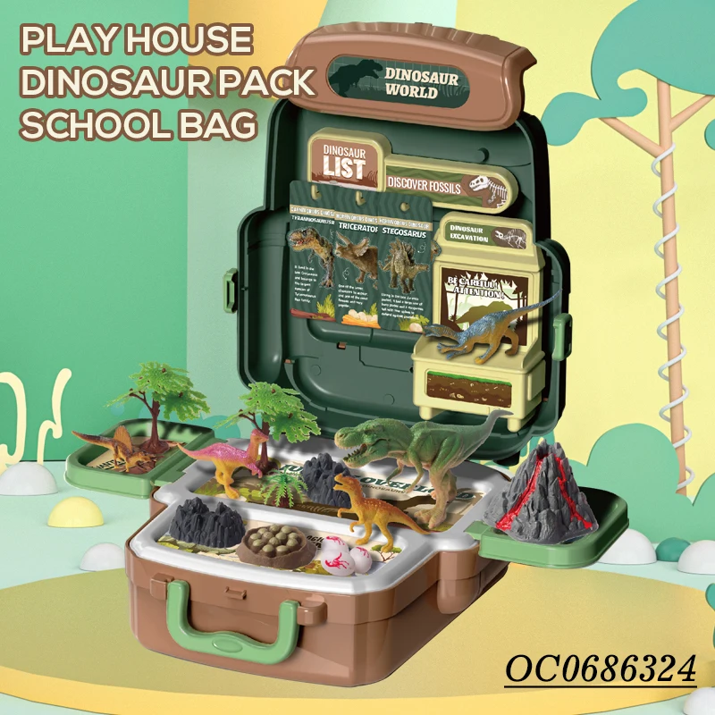 Kids World Custom Pvc Dinosaur Toys Animal Model with Backpack