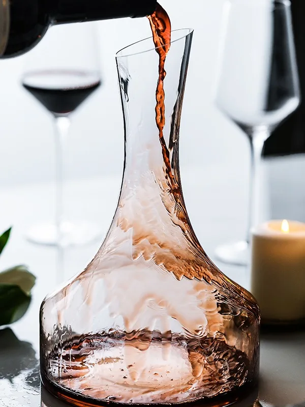 Hot Sale Decanter Bottle Jug 1800ml With Wine Goblet Glasses Set Hand