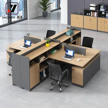 Modern Collaborative Office Furniture 2-6 Seater Modular Workstations Contemporary Office Desks Writing Desks Office Building