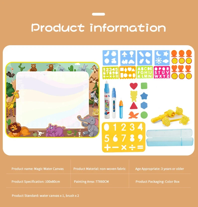 Junmon Magic Water Drawing Mat Coloring Doodle Mat Magic Pens Montessori Toys Painting Board ...