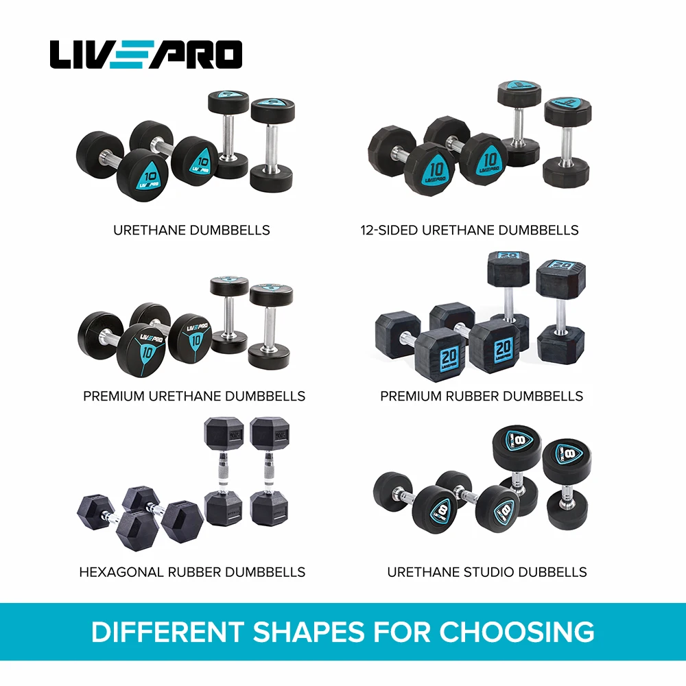 LIVE PRO　ウレタン製　ダンベル　8kg 楽天市場】【業務用】ダンベル DUMBBELL 20個 10ペアセット 22kg