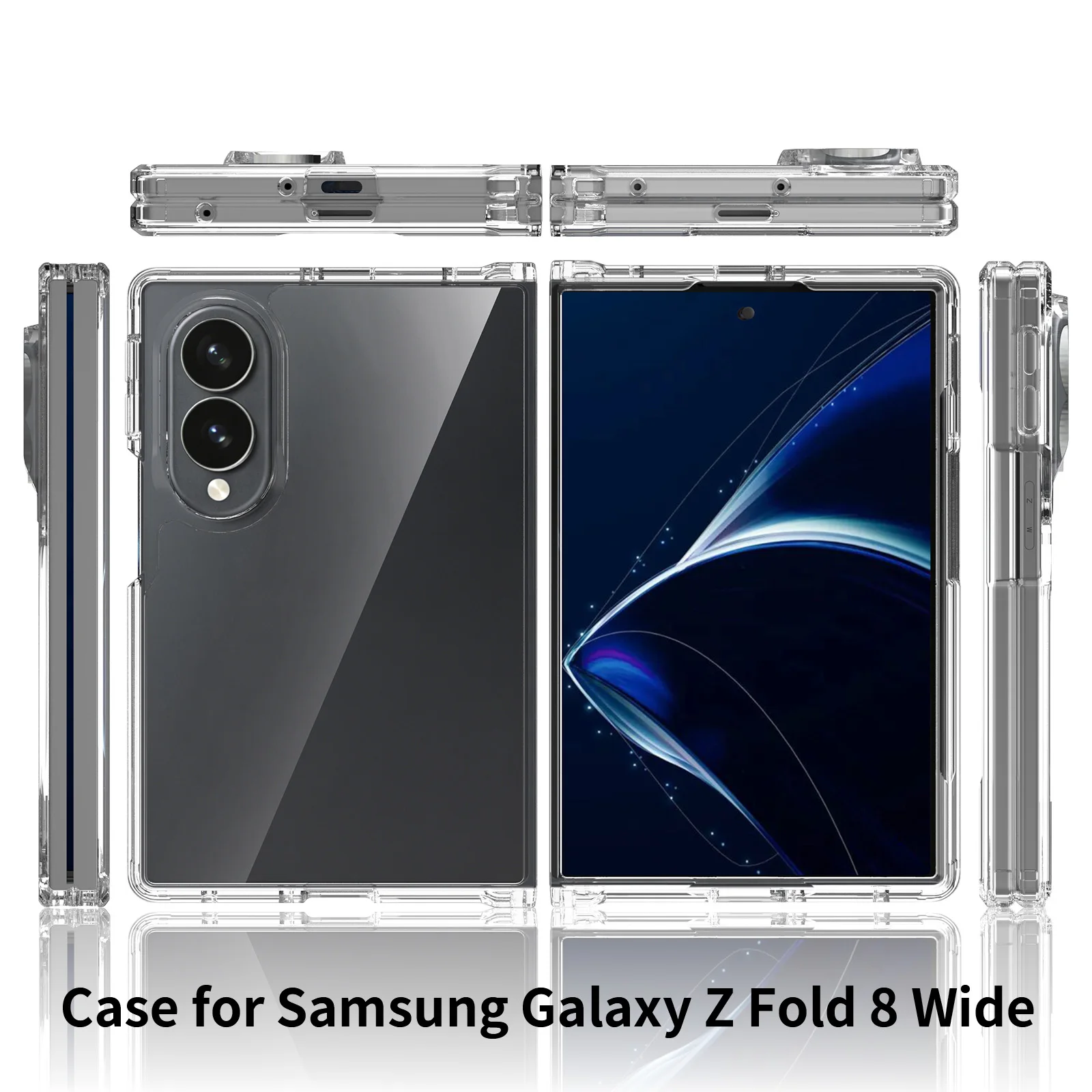 Laudtec  Clear Phone Case for Samsung Galaxy Z Fold 8 Wide Shockproof Anti-Yellow Lightweight Support Custom Logo OEM Wholesale