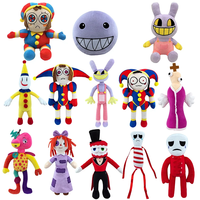 Digital Circus 25cm Plush Toy Stuffed Pomni Jester Palmny Doll PP Cotton Filled Circus Clown Stuffed Animals
