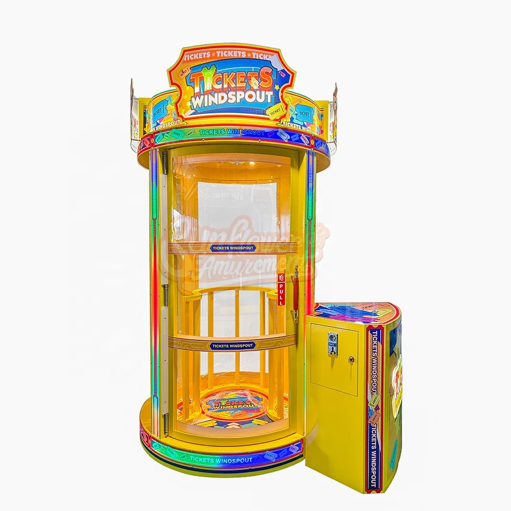 Ticket Redemption Arcade Games Coin Operated Machine Ticket Windspouts Grab Money Bill Blower Catching Booth Machine
