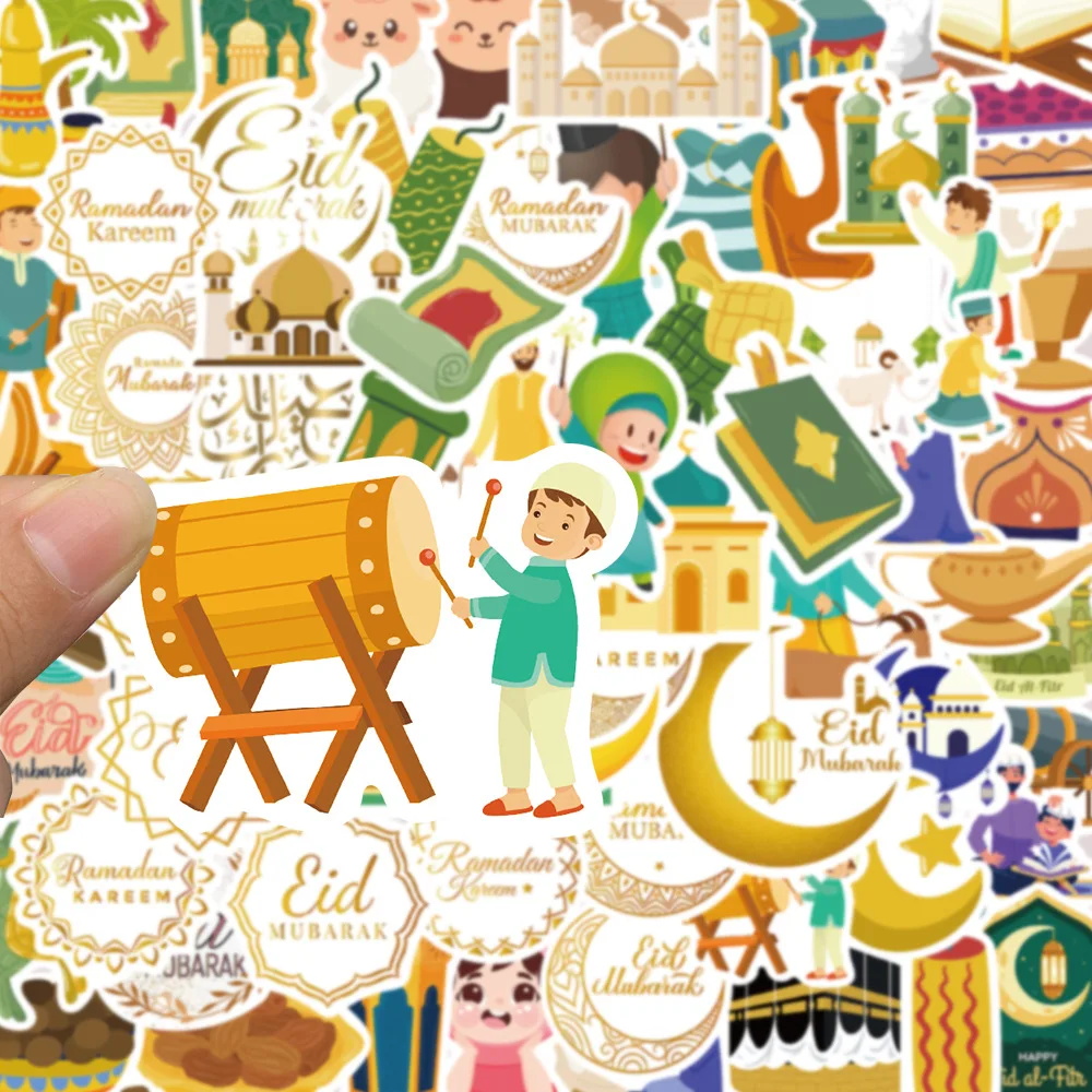 576 Eid Mubarak Stickers – 48 Vellen, 8 Ontwerpen, Ramadan Thema, Zelfklevend, Voor Cadeaus En Decoratie