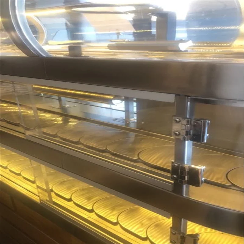 Restaurant Rotating Table Kitchen Rotating Platform Belt Conveyor System  Stainless Steel Belt Conveyor
