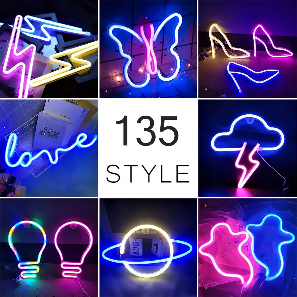 Insegna Al Neon A Forma Di Fungo - LED USB, Luce Notturna Decorazione Parete 3d Per Camera