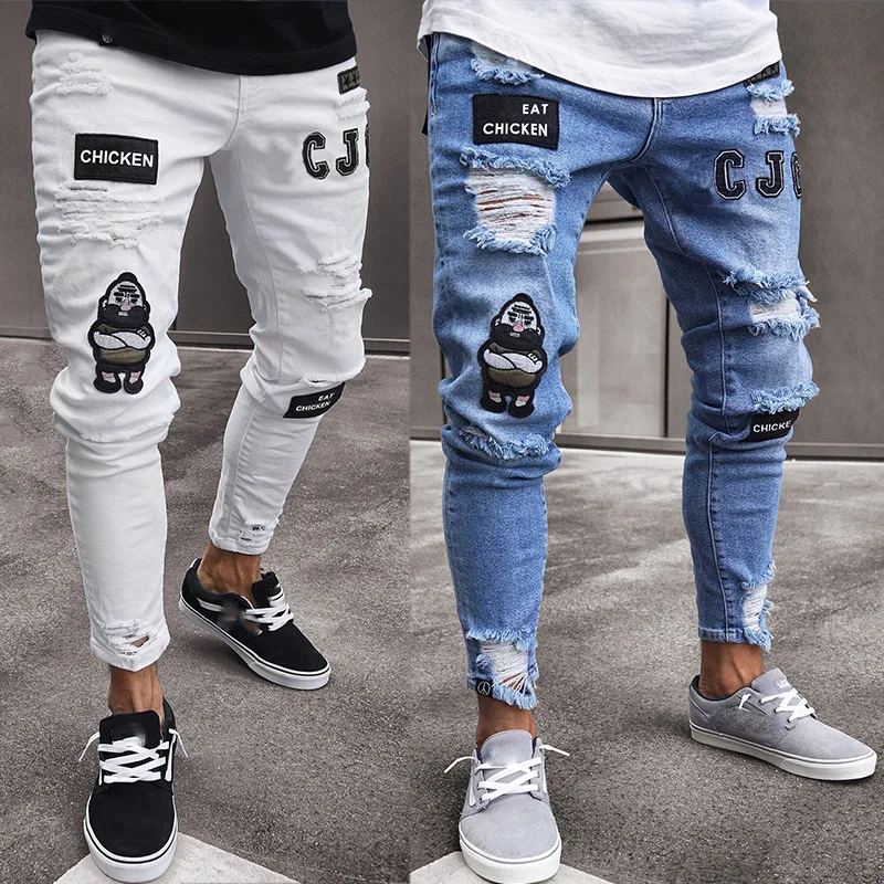 Goriertaly Fashion Jeans Street Style Ripped Hole Vintage Straight Trouser  Trendy Male Pants Men Boyfriend Streetwear  Walmart Canada