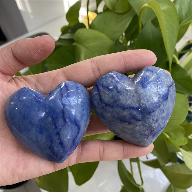 wholesale high quality natural quartz blue aventurine heart