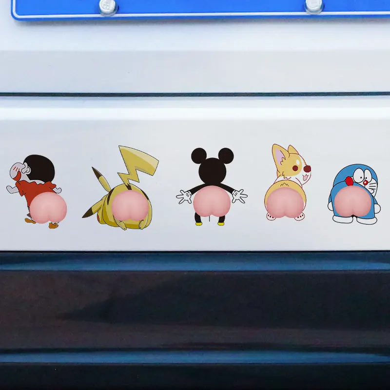 3D Ass Peach Squishy Toy Custom Cut Windshield Bumper Cute Cartoon Butt Bumper Sticker