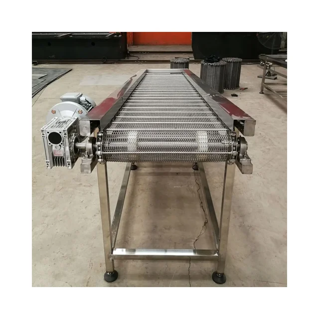 Source Manufacturer Customized SUS316 Wear Proof Reliable Chicken Fish Shrimp Cake Instant Noodles Mesh Belt Conveyor 3