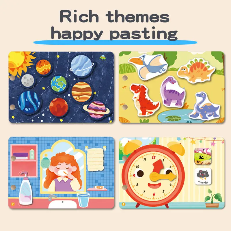 知育ブック 幼児向け早期感覚教育ゲーム 静かに破れる粘着性木製ペーパーブック モンテッソーリ教育にインスパイアされた学習教材