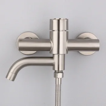 Washroom 304 Stainless Steel chuveiro Shower Set Bath Room Wall Shower Mixer Set Hot Cold Water Shower Faucet