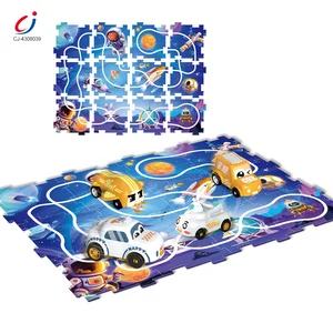 Chengji Plastic Slot Car Toy Children Early Educational Electric Space Theme Diy Assembling Puzzle Track Car