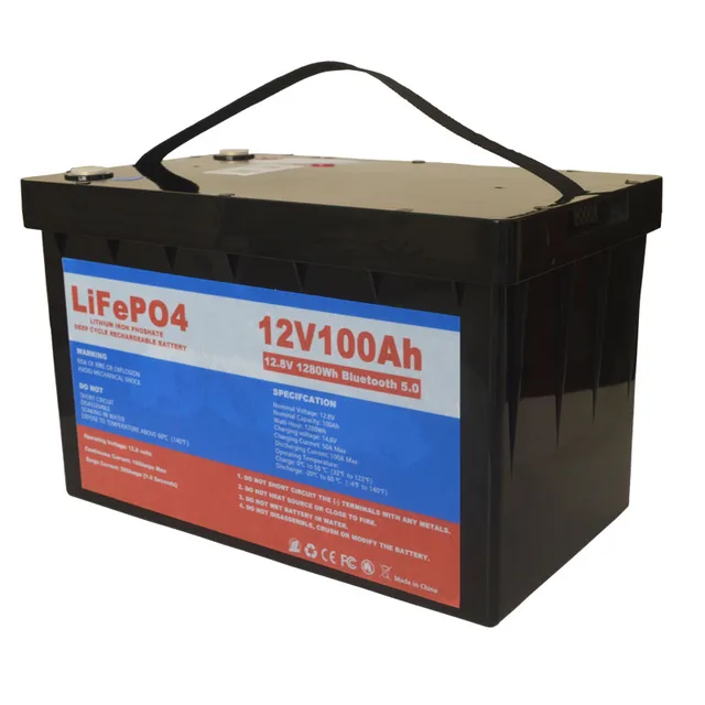 Phosphate battery for home energy storage power 12V 100Ah solar battery pack lithium ion battery for home