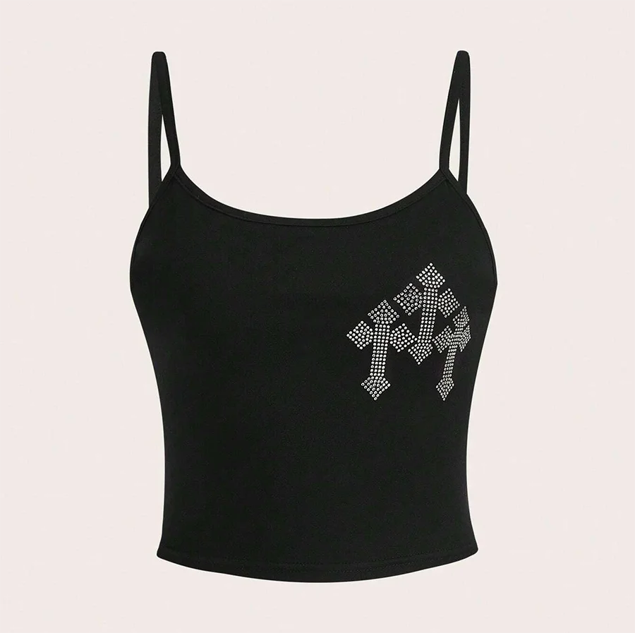 Rhinestone Sleeveless Cami main image 1