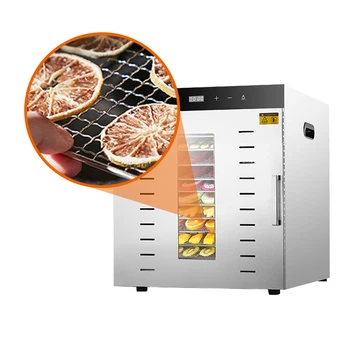 12 Trays Stainless Steel Commercial Food Dehydrator Dry Fruit Machine  For Orange Lemon Pitaya Apple
