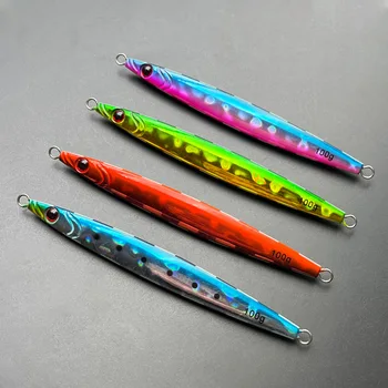 Lure Night-Luminous Fast-Sinking Metal Jig Lure 100g-400g Sea Fishing Iron Plate Bare Plate Quick-Pull Long Strip Artificial – Metal Jig – view 2