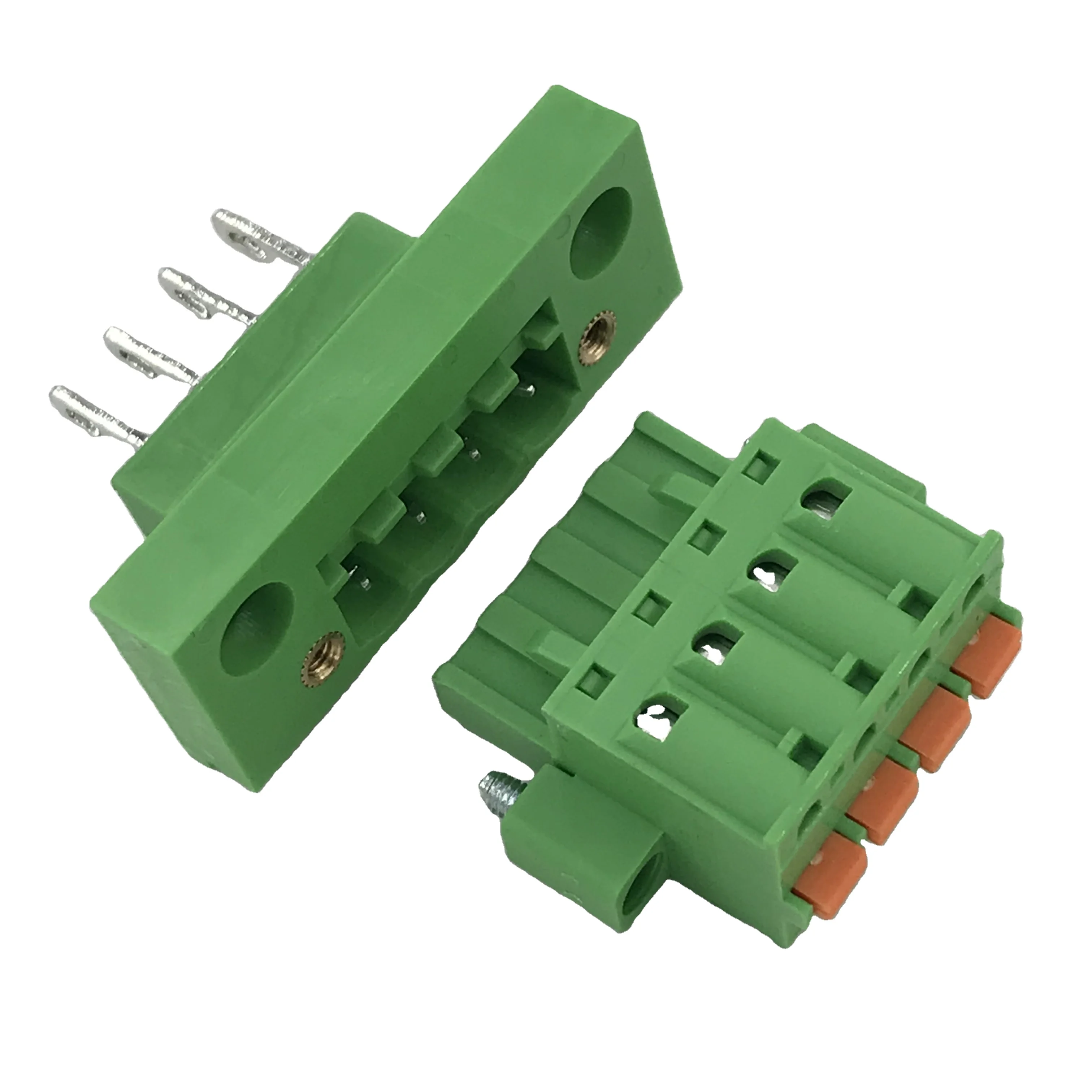 Pluggable Terminal Block XK2EDGKDM-5.08MM Pitch Push in Button Contact Block Female and Male Through Wall 2EDGWB-5.08