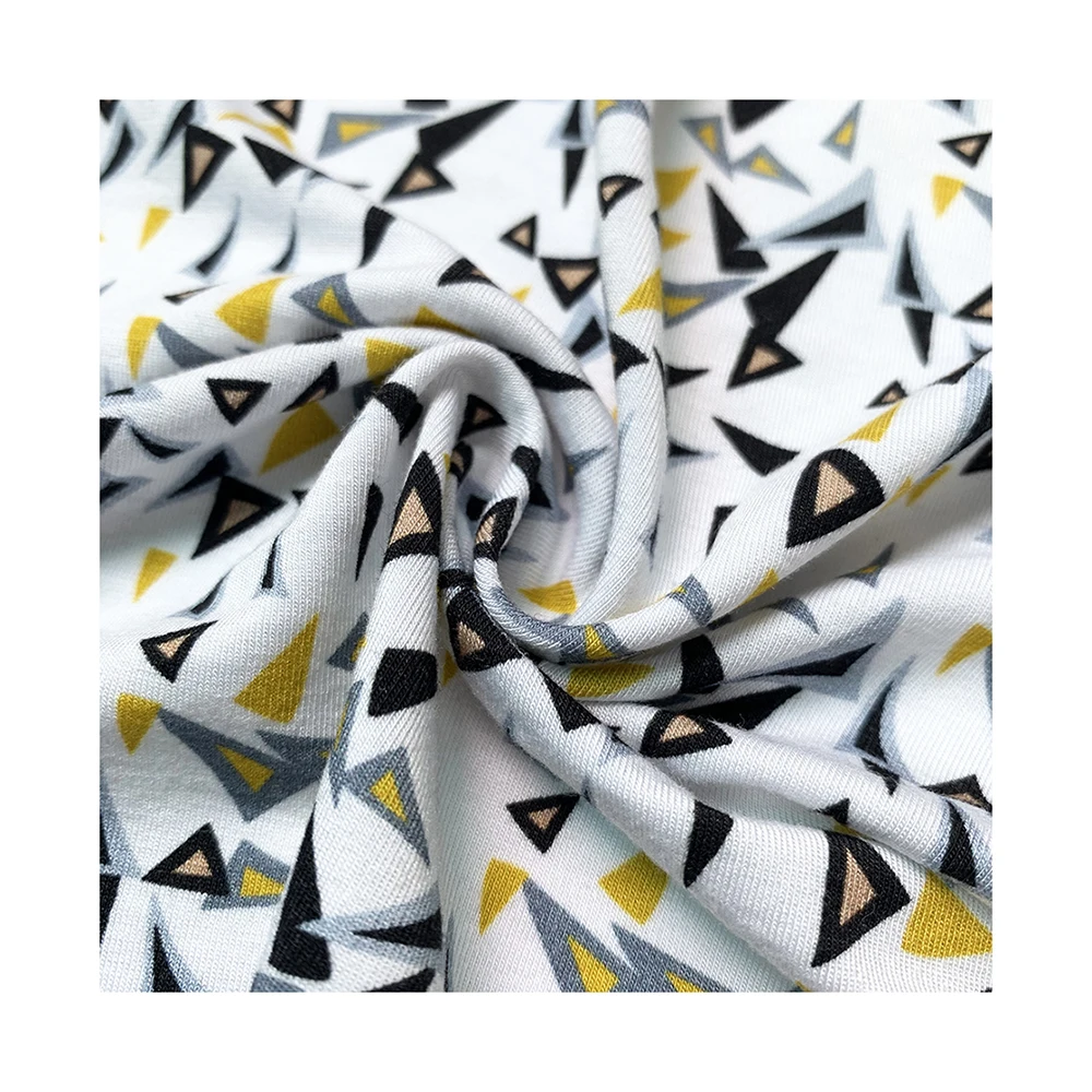 Изготовленный на заказ бамбуковое волокно 95 бамбук 5 спандекс напечатанные ткани материал бамбука ткань для детской одежды